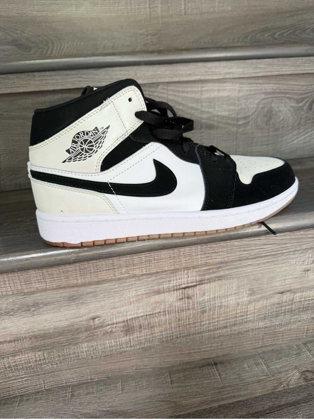 Nike Air Jordan 1 Mid SE Diamond Shorts White Black DH6933 100 Men Shoe Size 9.5